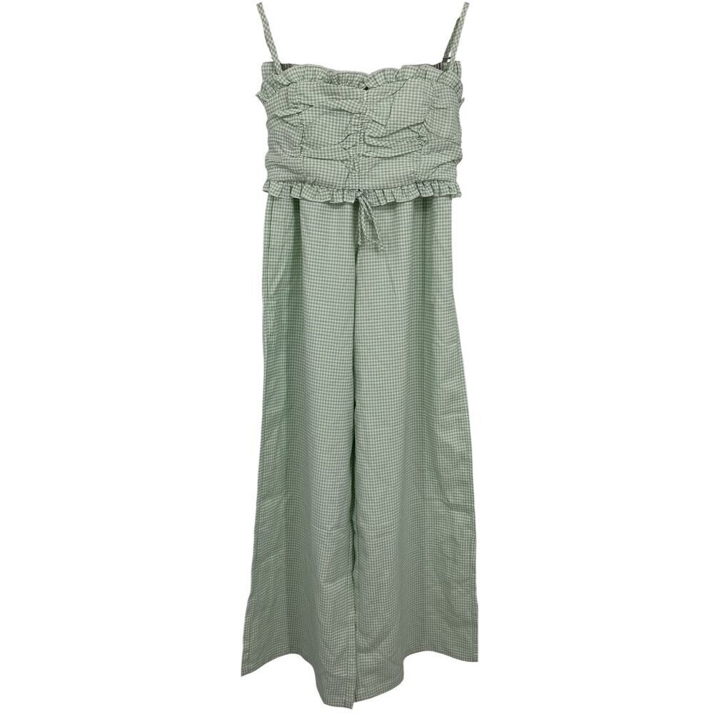 Princess Poly Tidelands Set Women Size 2 Gingham Wide Leg Women Ruffle NWT New